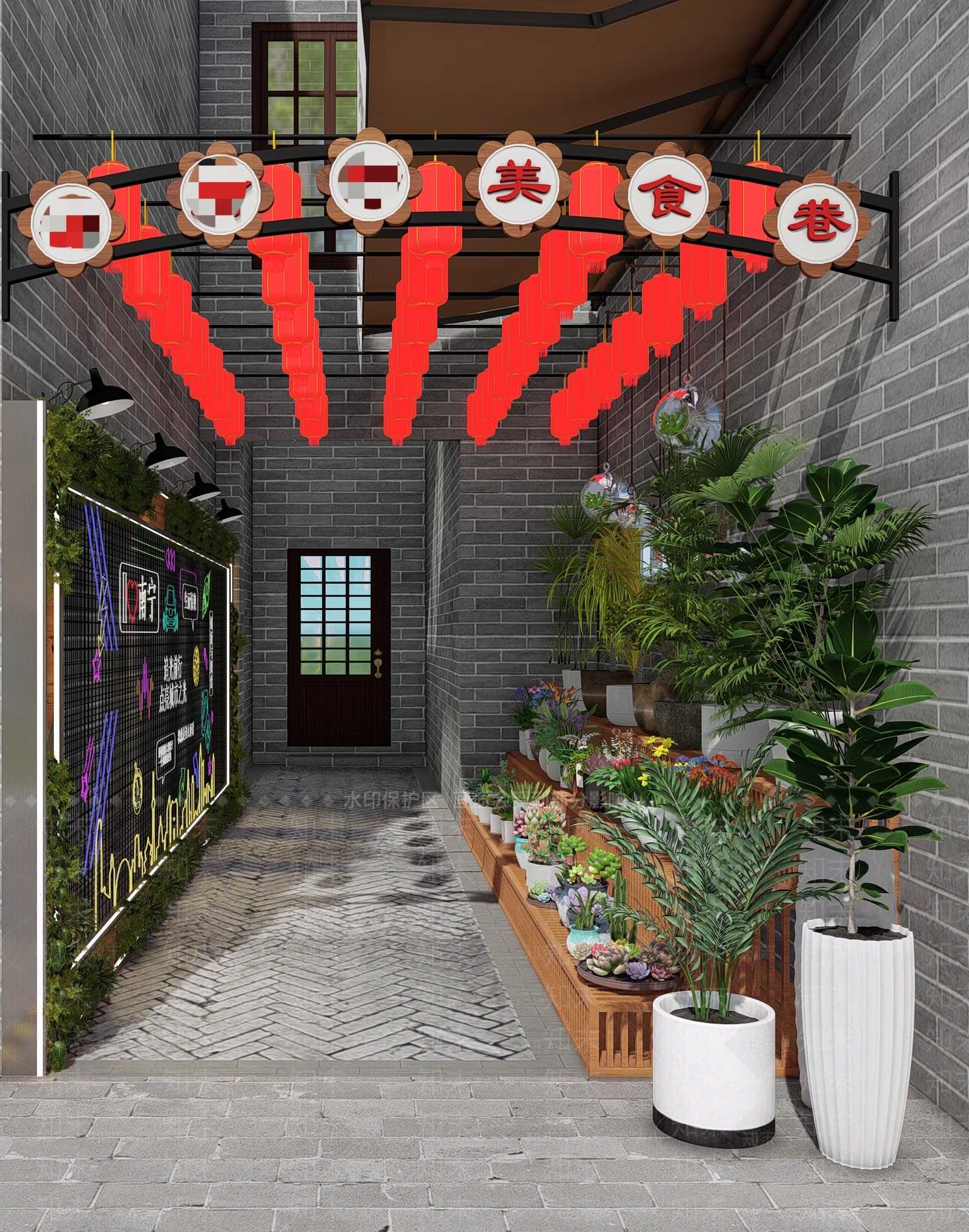 现代商业景观摊位展示SU模型下载【ID:1140514347】