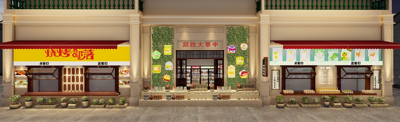现代店铺门头门面SU模型下载【ID:1140515765】