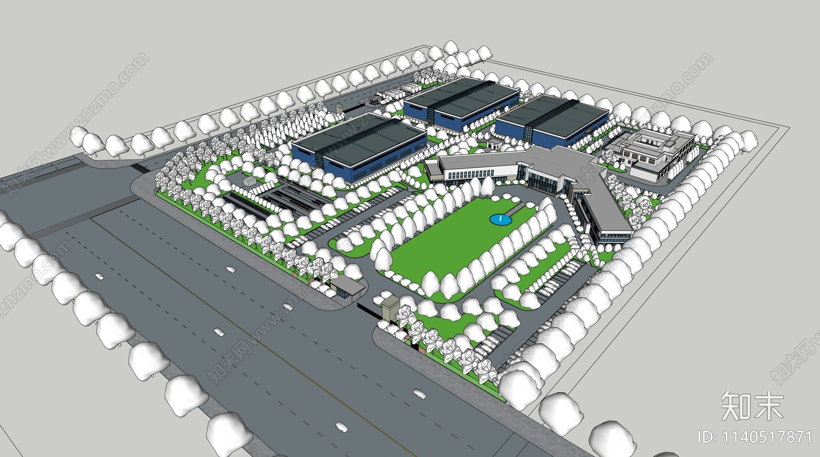 现代厂房SU模型下载【ID:1140517871】