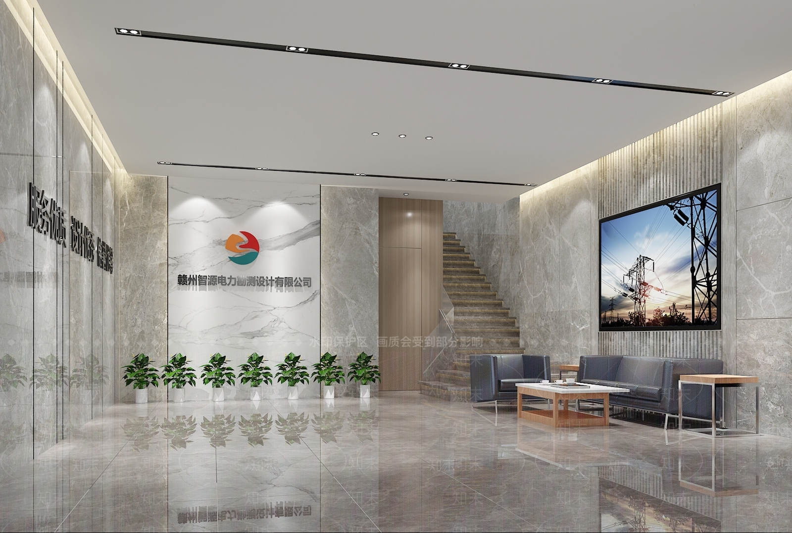现代公司大堂3D模型下载【ID:1140518841】_知末3d模型网
