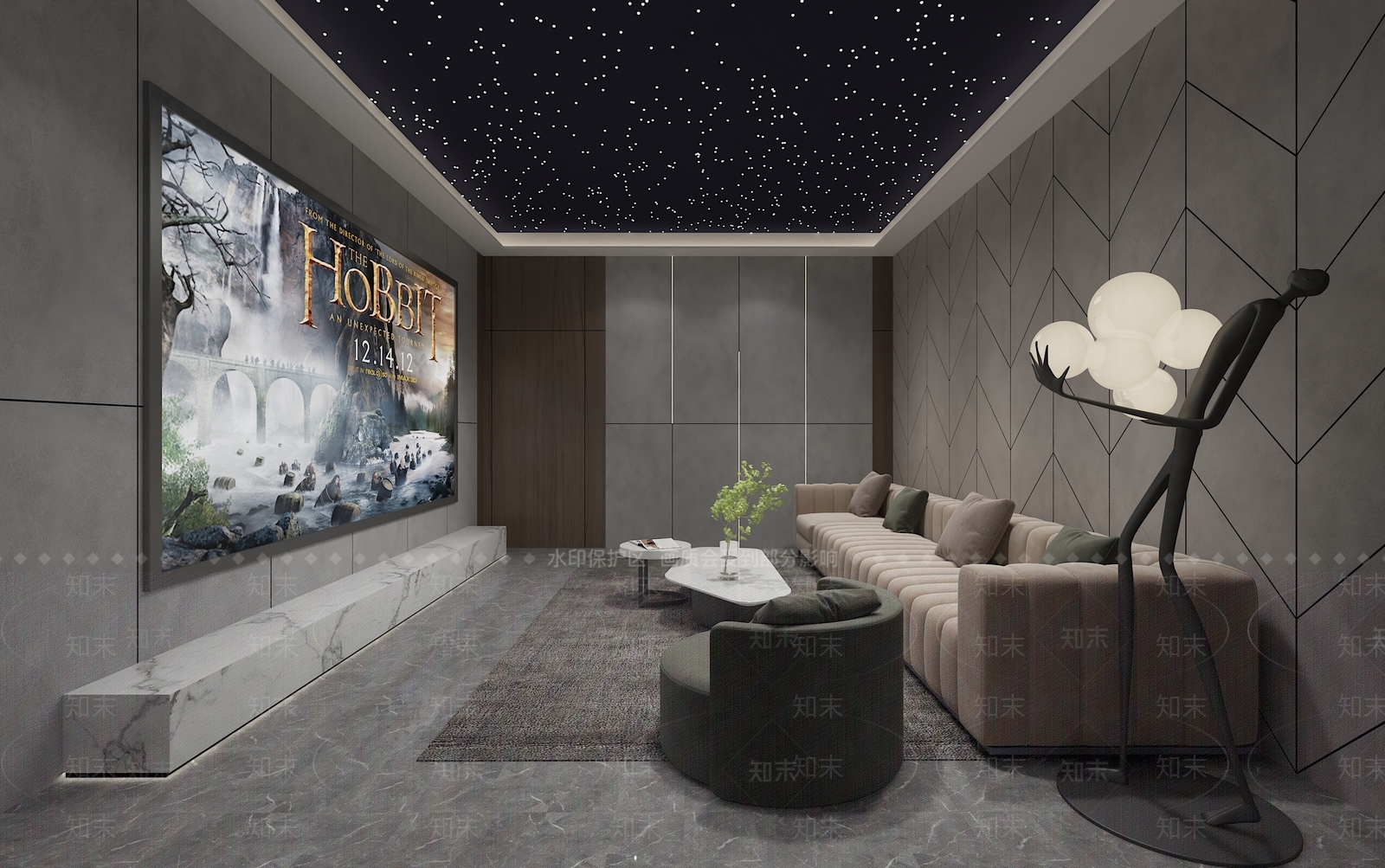现代家居影音室3D模型下载【ID:1140524809】