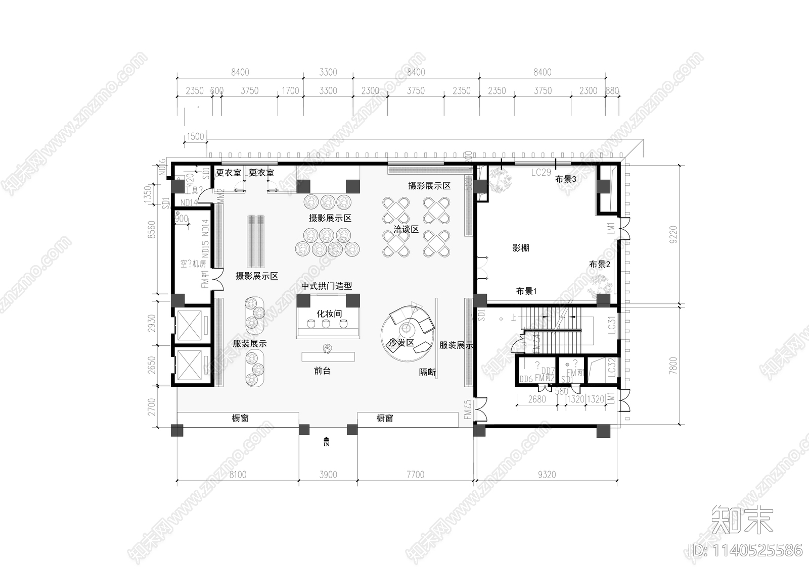 400㎡服装店平面布置图施工图下载【ID:1140525586】