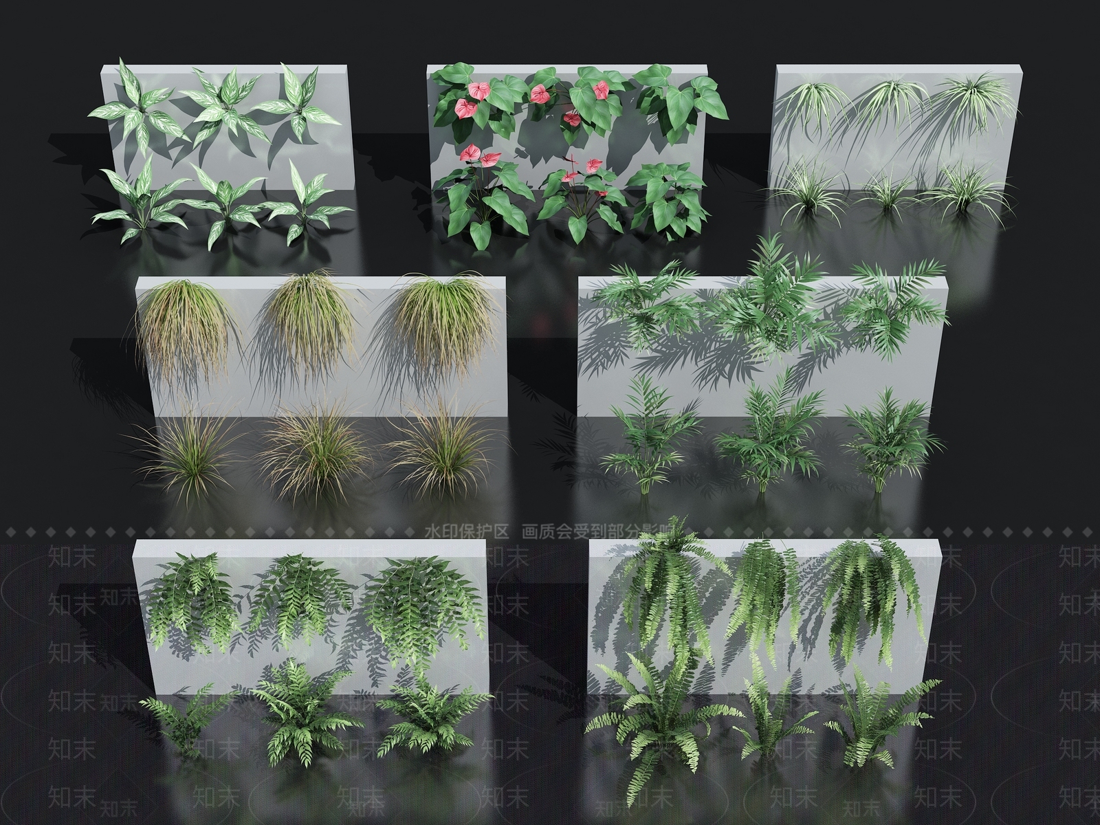 植物墙3D模型下载【ID:1140526504】
