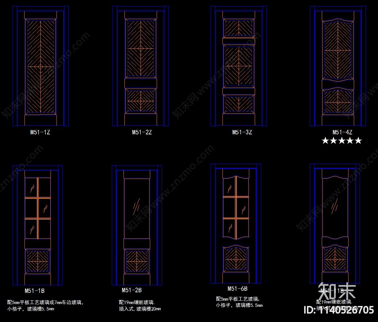 木门cad施工图下载【ID:1140526705】