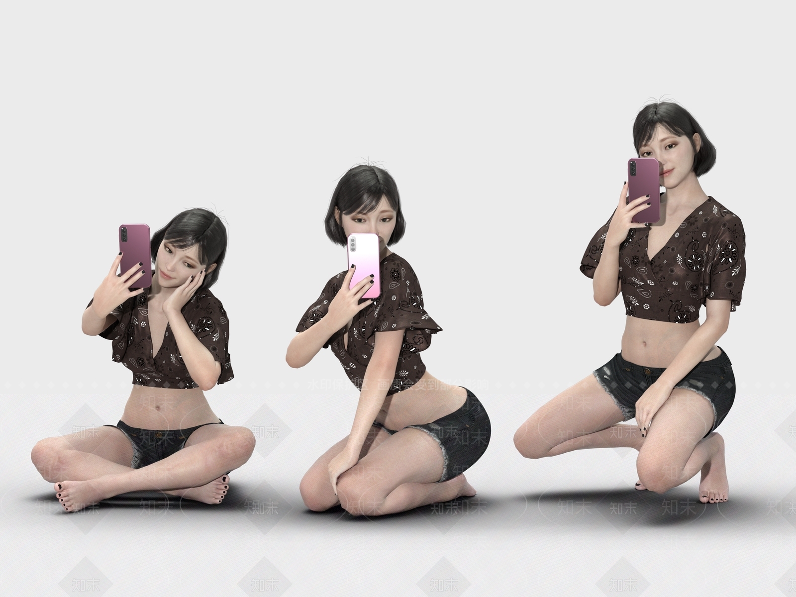 自拍女孩SU模型下载【ID:1140529586】