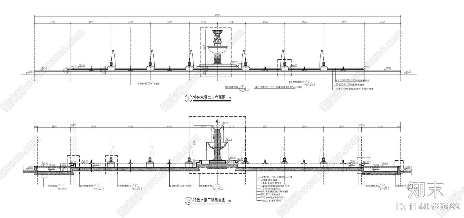 欧式水景cad施工图下载【ID:1140529499】