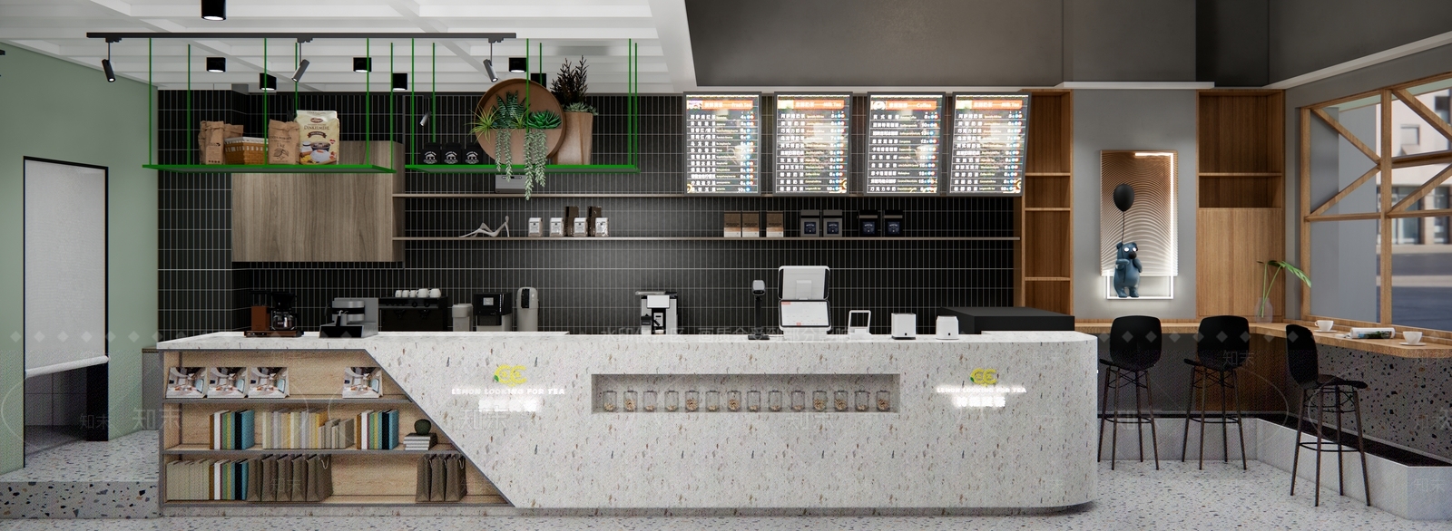 现代奶茶店SU模型下载【ID:1140531742】