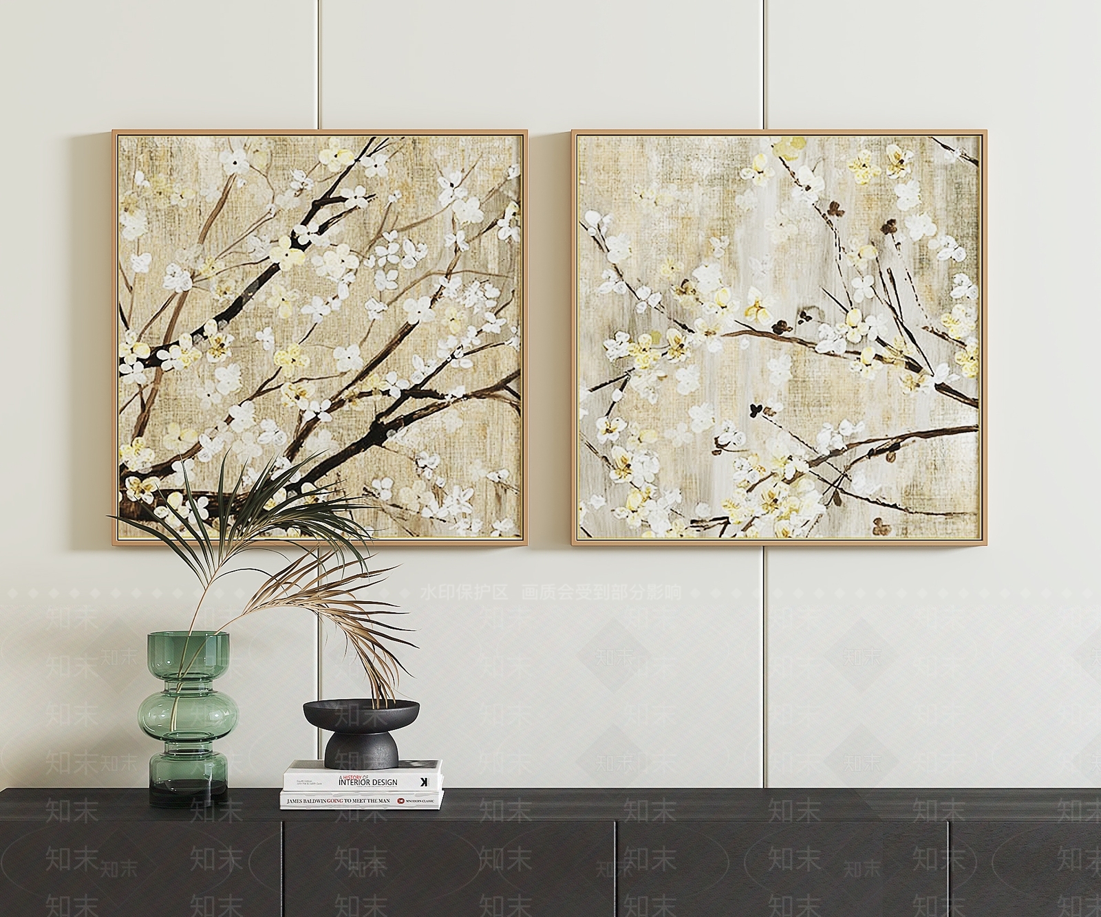 新中式客厅装饰画3D模型下载【ID:1140531777】