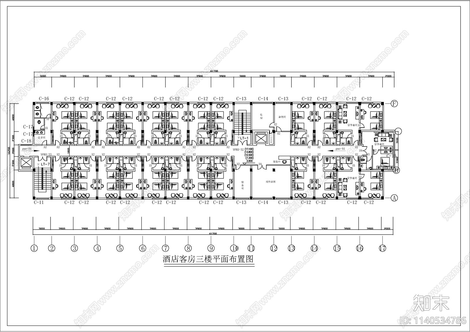 190套酒店宾馆室内装修cad施工图下载【ID:1140534786】