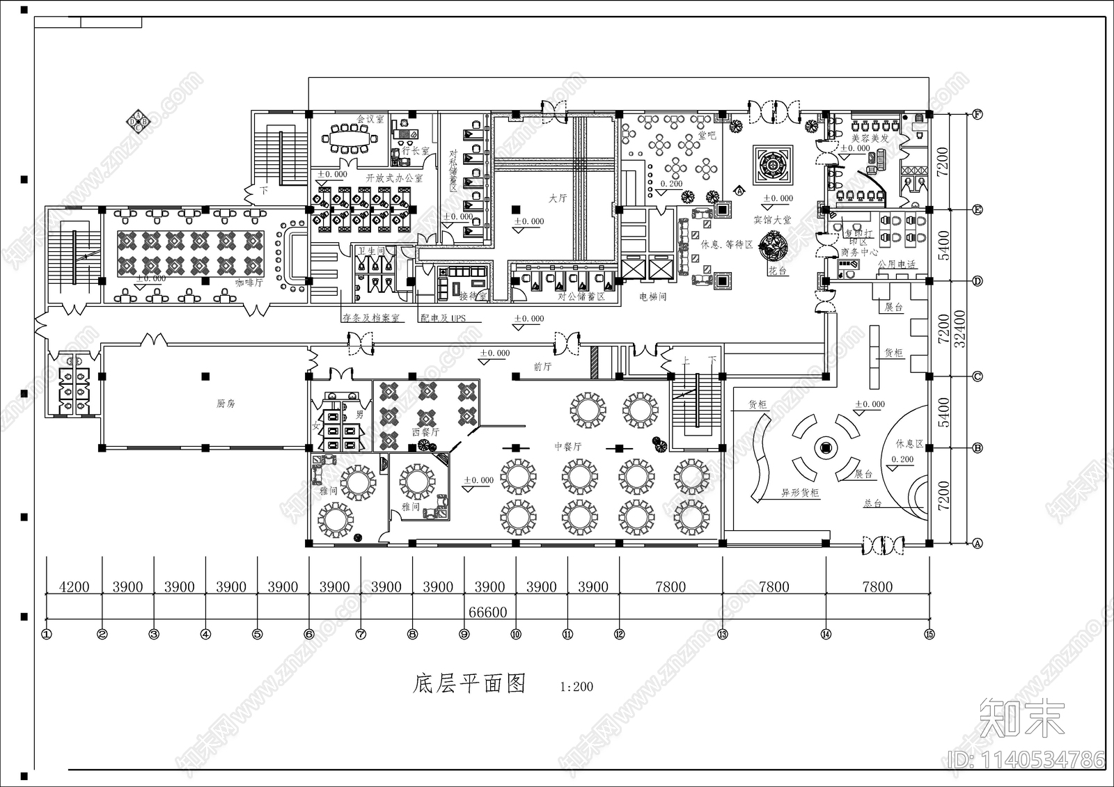 190套酒店宾馆室内装修cad施工图下载【ID:1140534786】
