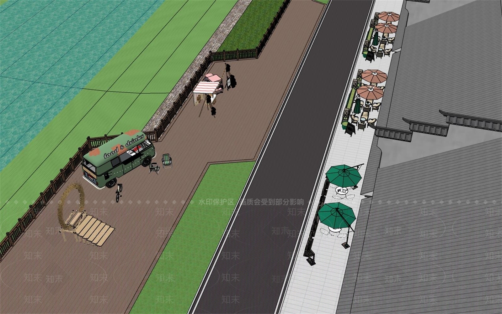 现代网红摊位SU模型下载【ID:1140534902】