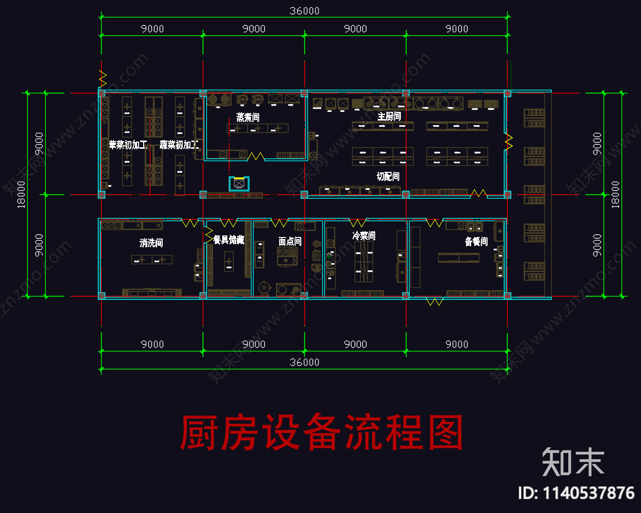 大学食堂建筑cad施工图下载【ID:1140537876】