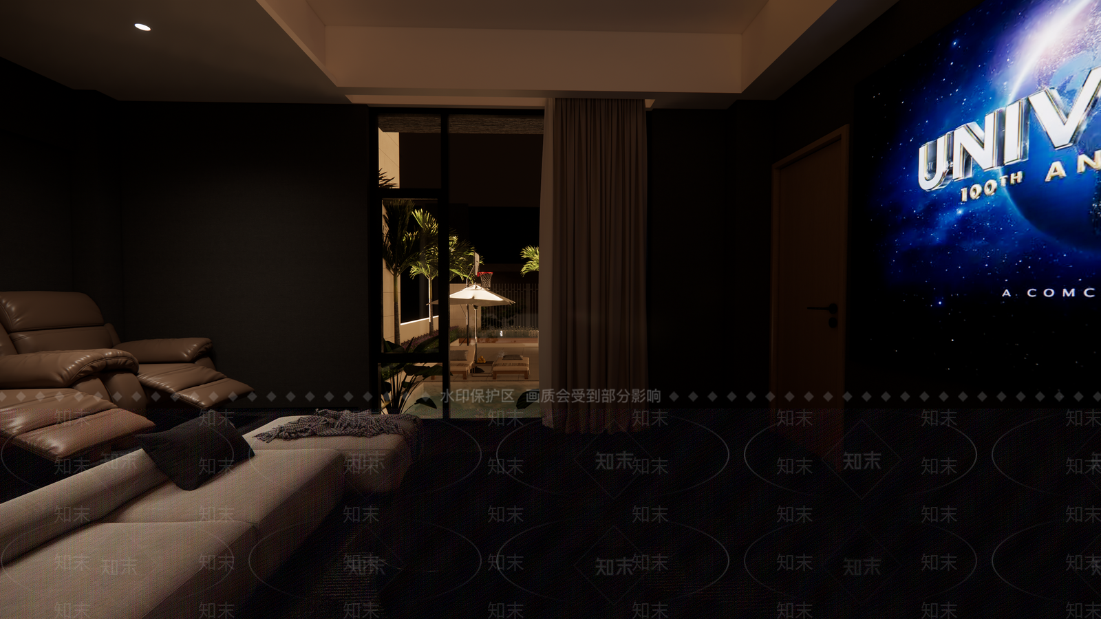 现代家庭影音室SU模型下载【ID:1140540536】