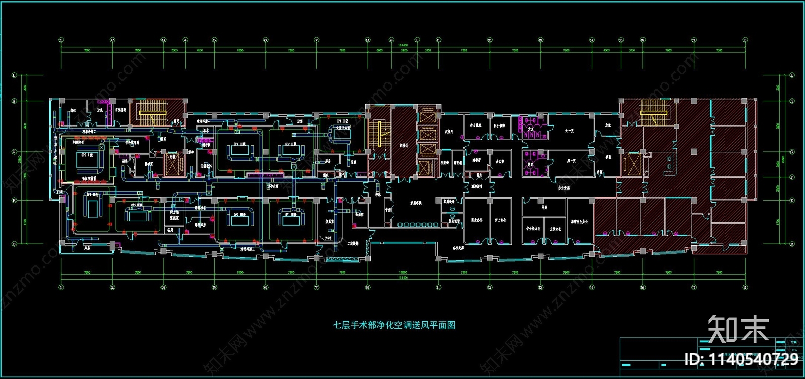 医院洁净手术室净化空调cad施工图下载【ID:1140540729】