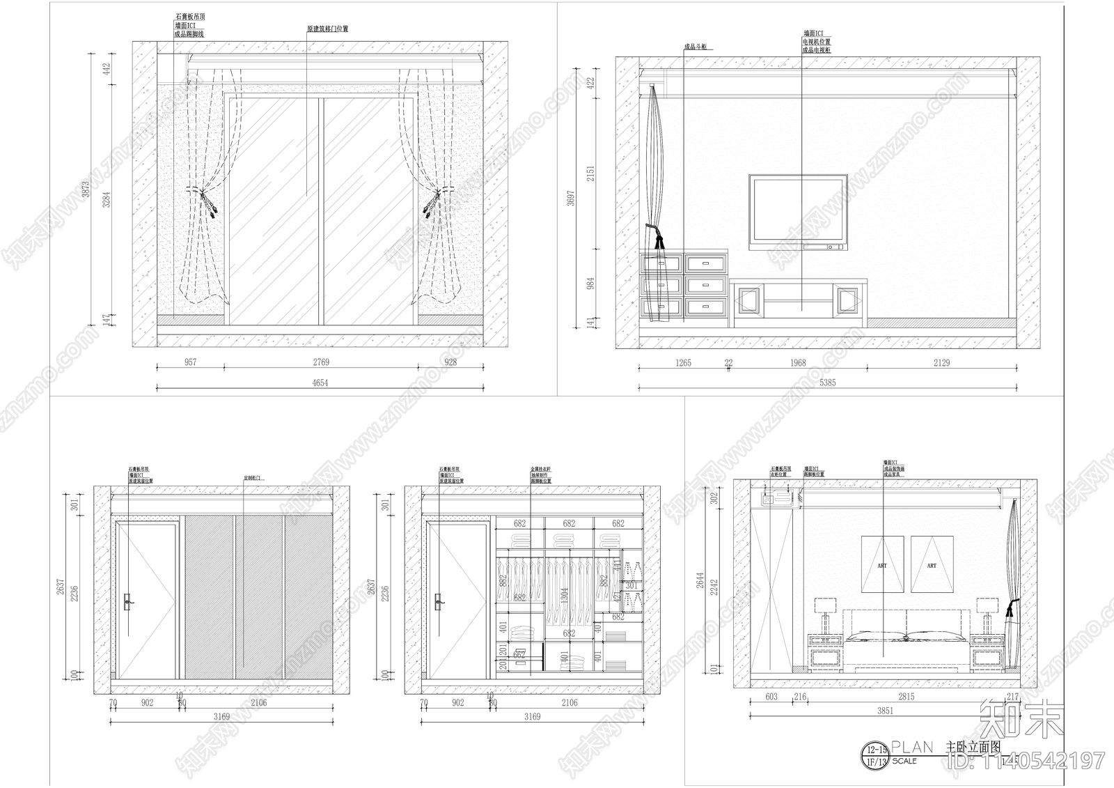 美式100平米平层家装cad施工图下载【ID:1140542197】