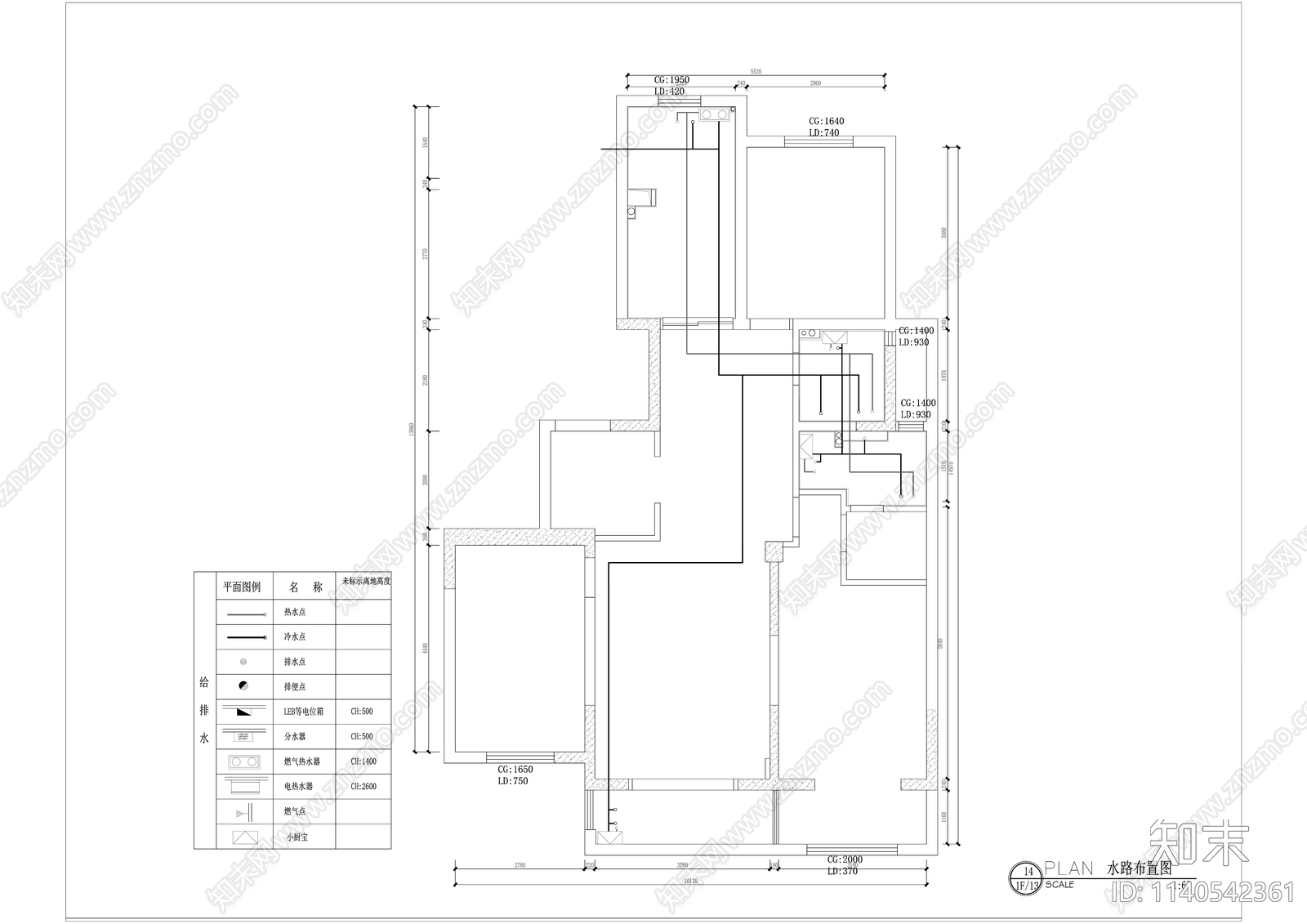 美式126平米大平层室内装修cad施工图下载【ID:1140542361】