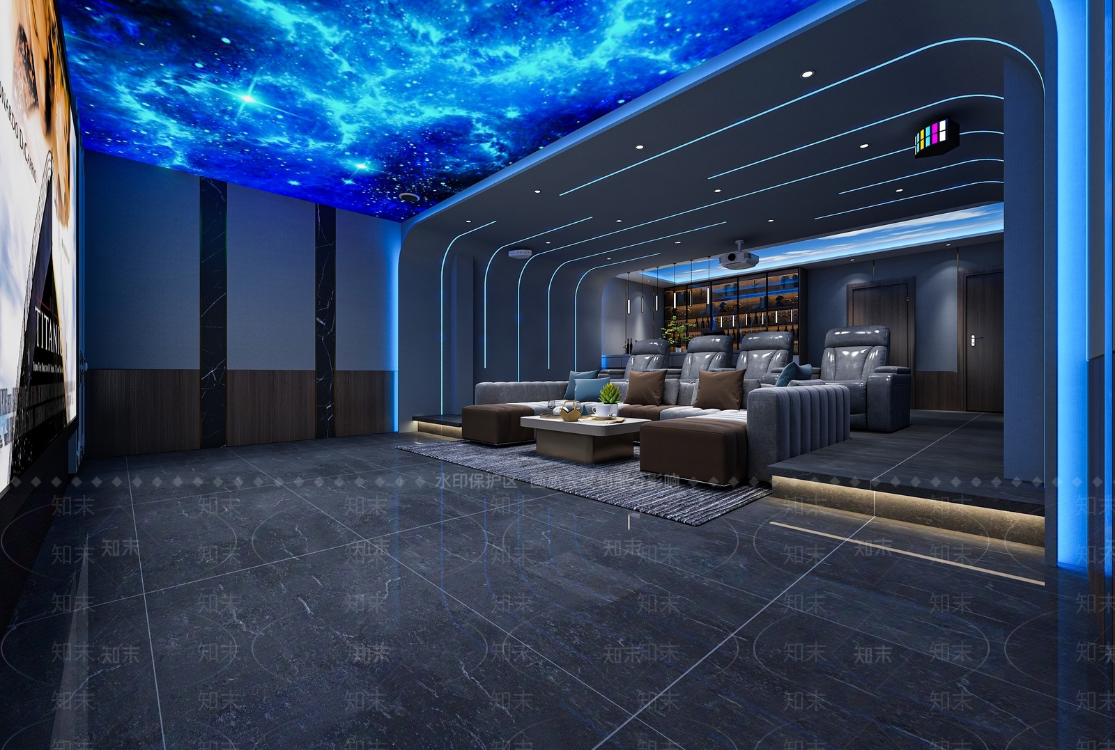现代家居影音室3D模型下载【ID:1140543038】