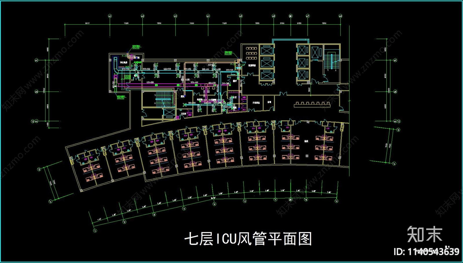 医院净化空调cad施工图下载【ID:1140543639】