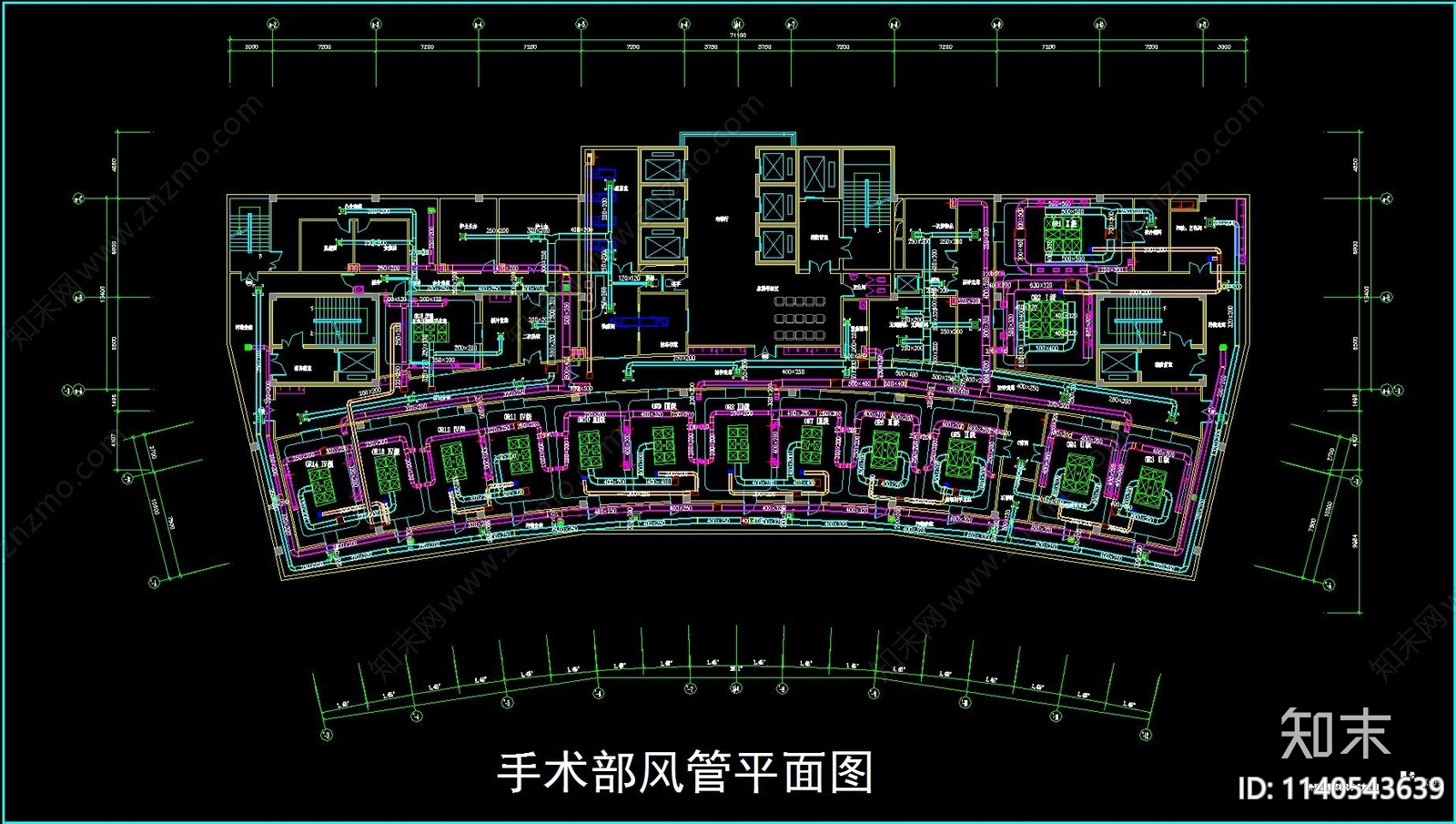 医院净化空调cad施工图下载【ID:1140543639】