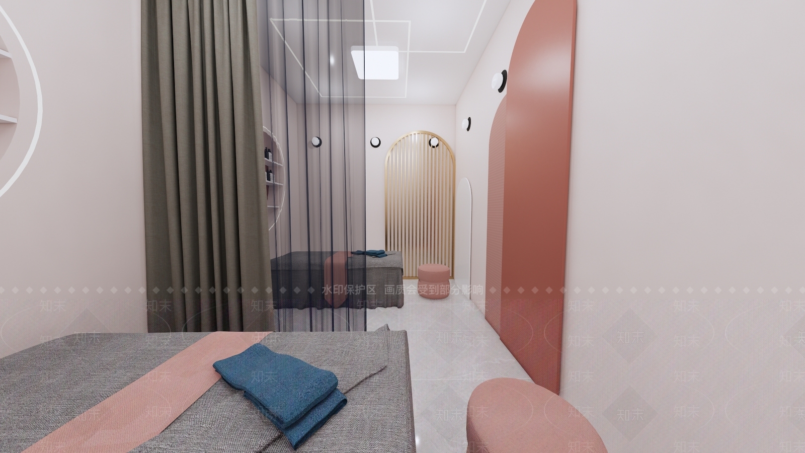现代美容美甲店SU模型下载【ID:1140546347】