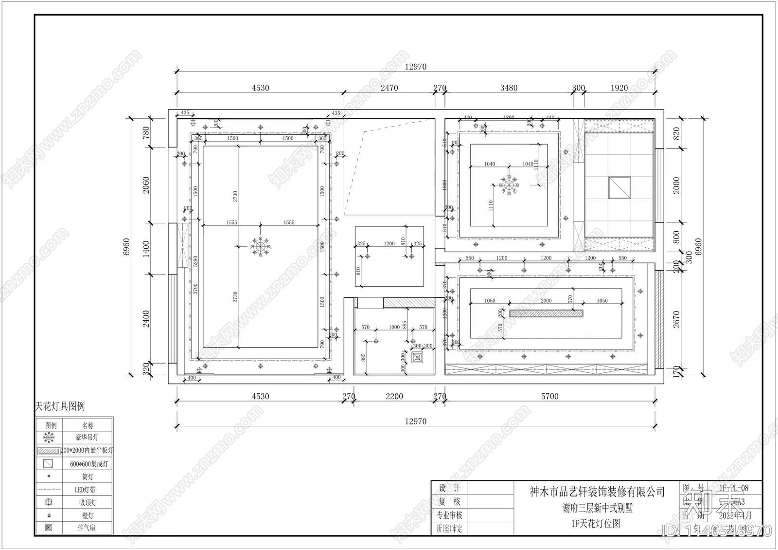 新中式别墅cad施工图下载【ID:1140546970】