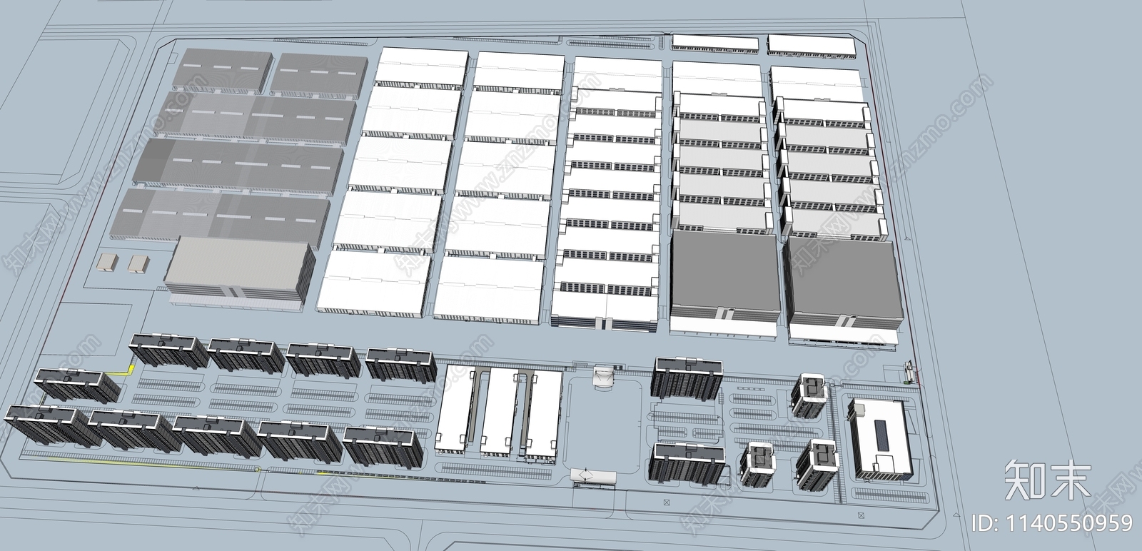 现代厂房SU模型下载【ID:1140550959】