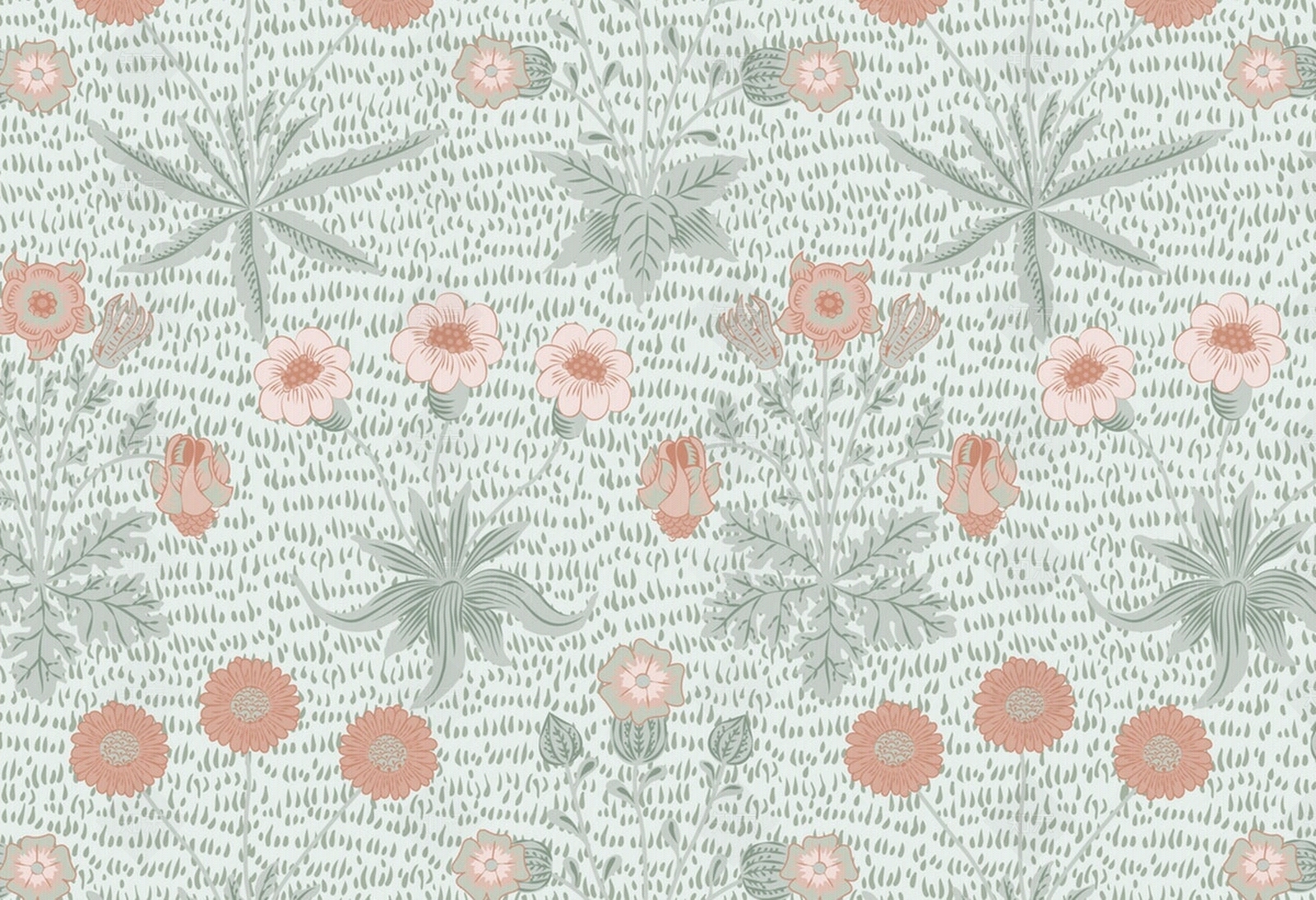 欧式浅青色碎花壁纸贴图下载【ID:1140561609】