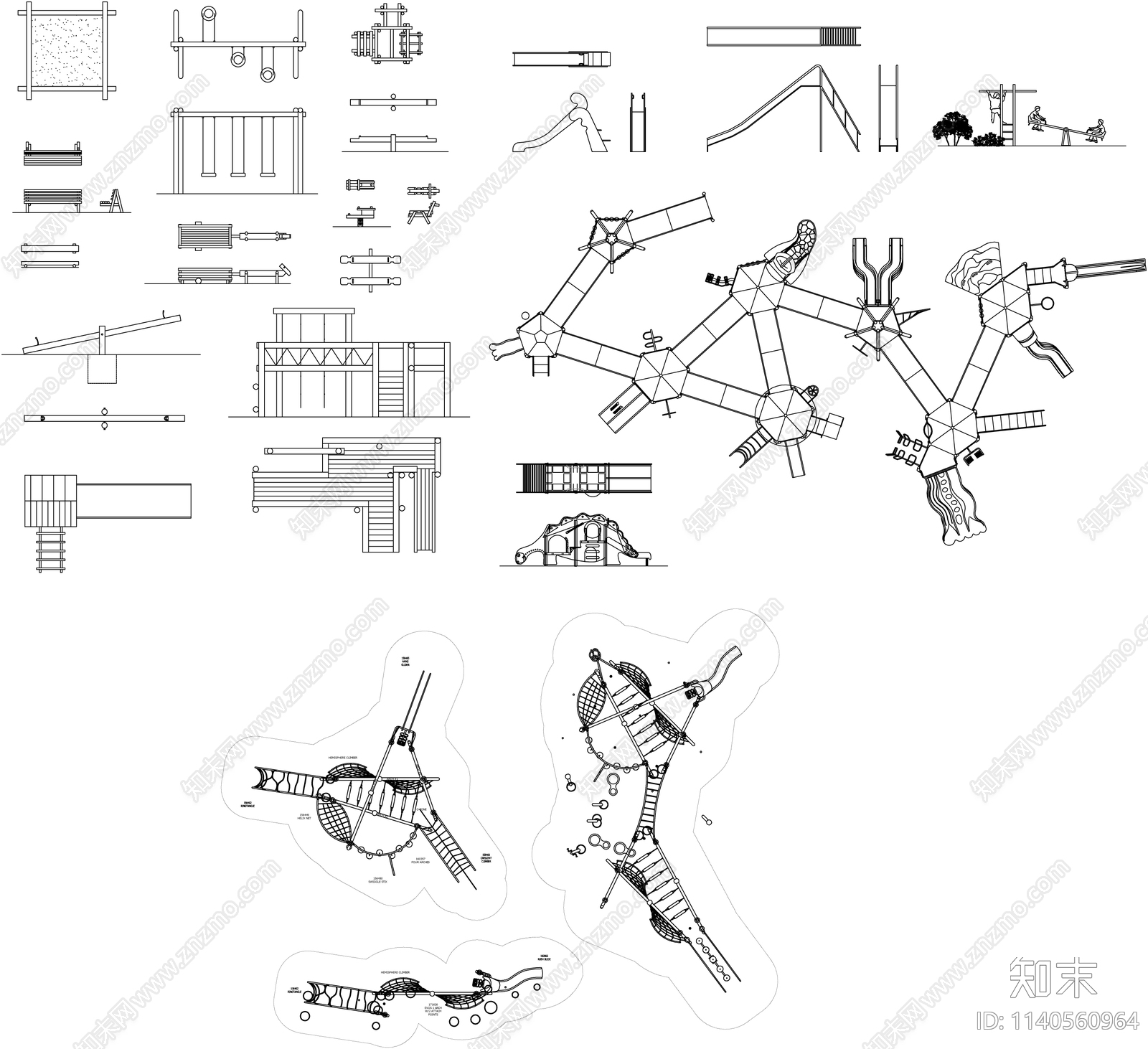 儿童娱乐场设备cad施工图下载【ID:1140560964】