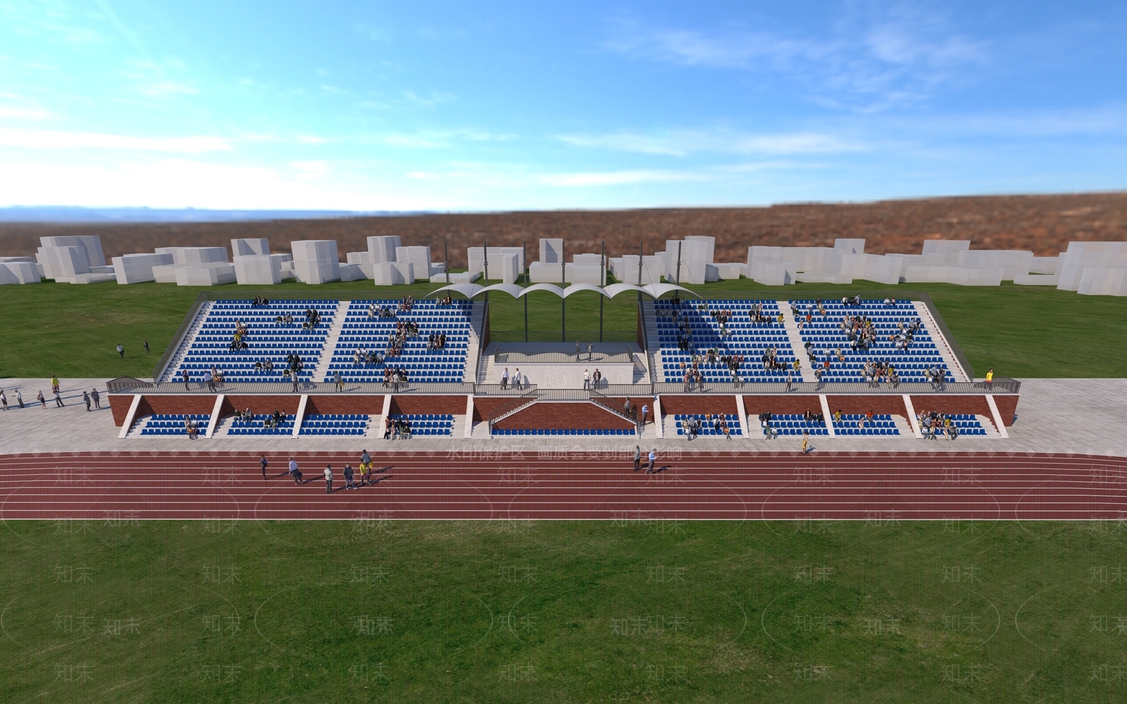 现代足球场看台3D模型下载【ID:1140563958】