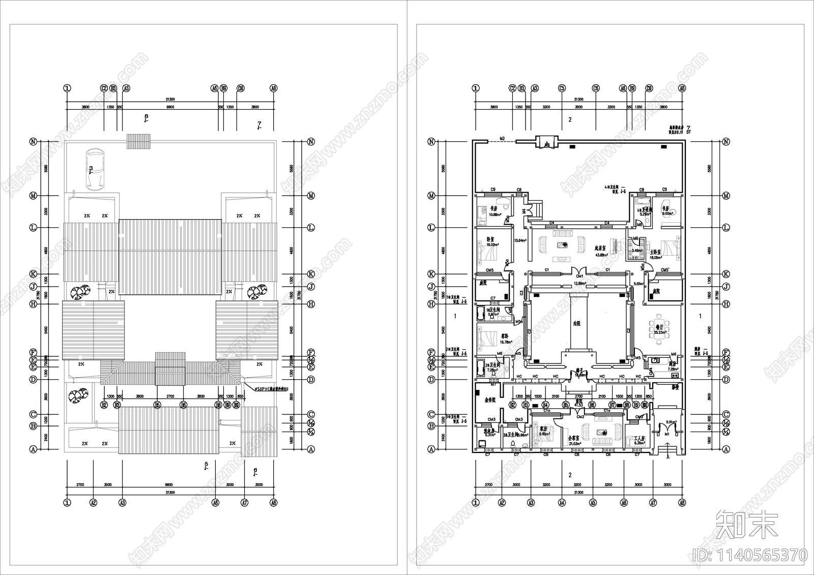 60套四合院建筑施工图下载【ID:1140565370】