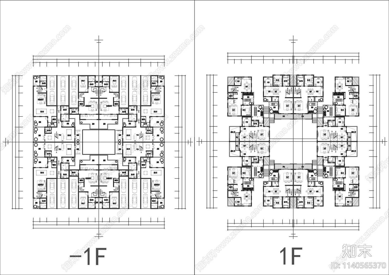 60套四合院建筑施工图下载【ID:1140565370】