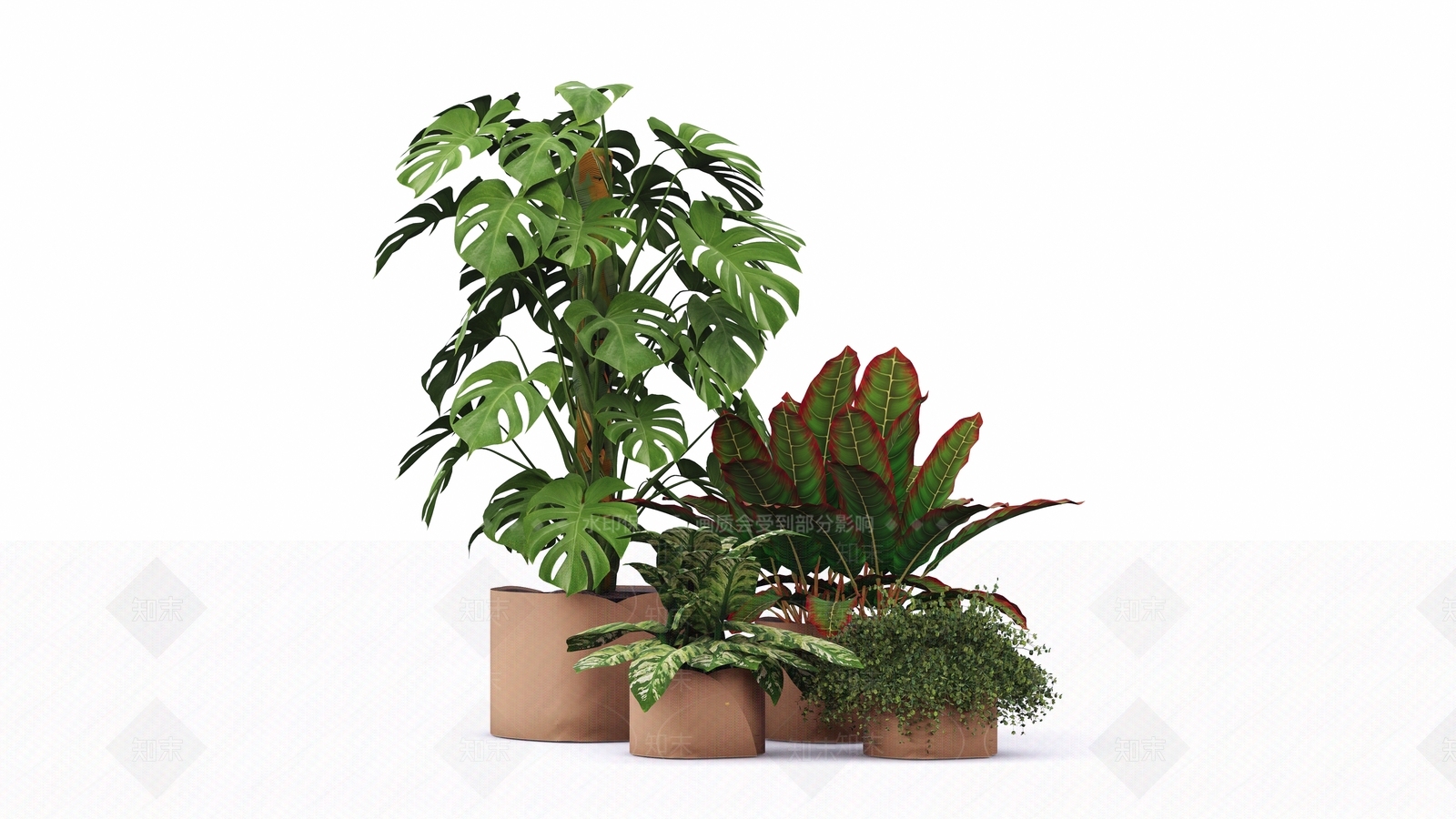 创意盆栽组合SU模型下载【ID:1140565839】
