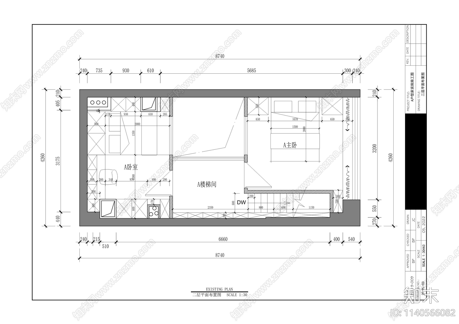 三套公寓cad施工图下载【ID:1140566082】