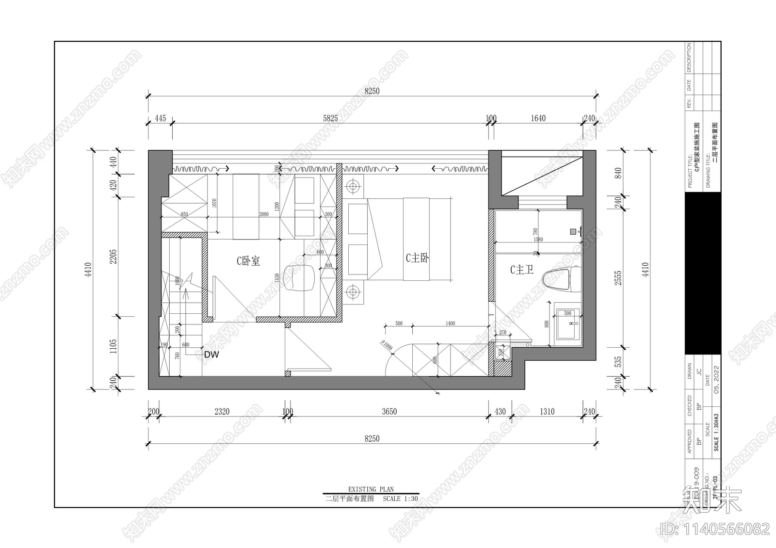 三套公寓cad施工图下载【ID:1140566082】