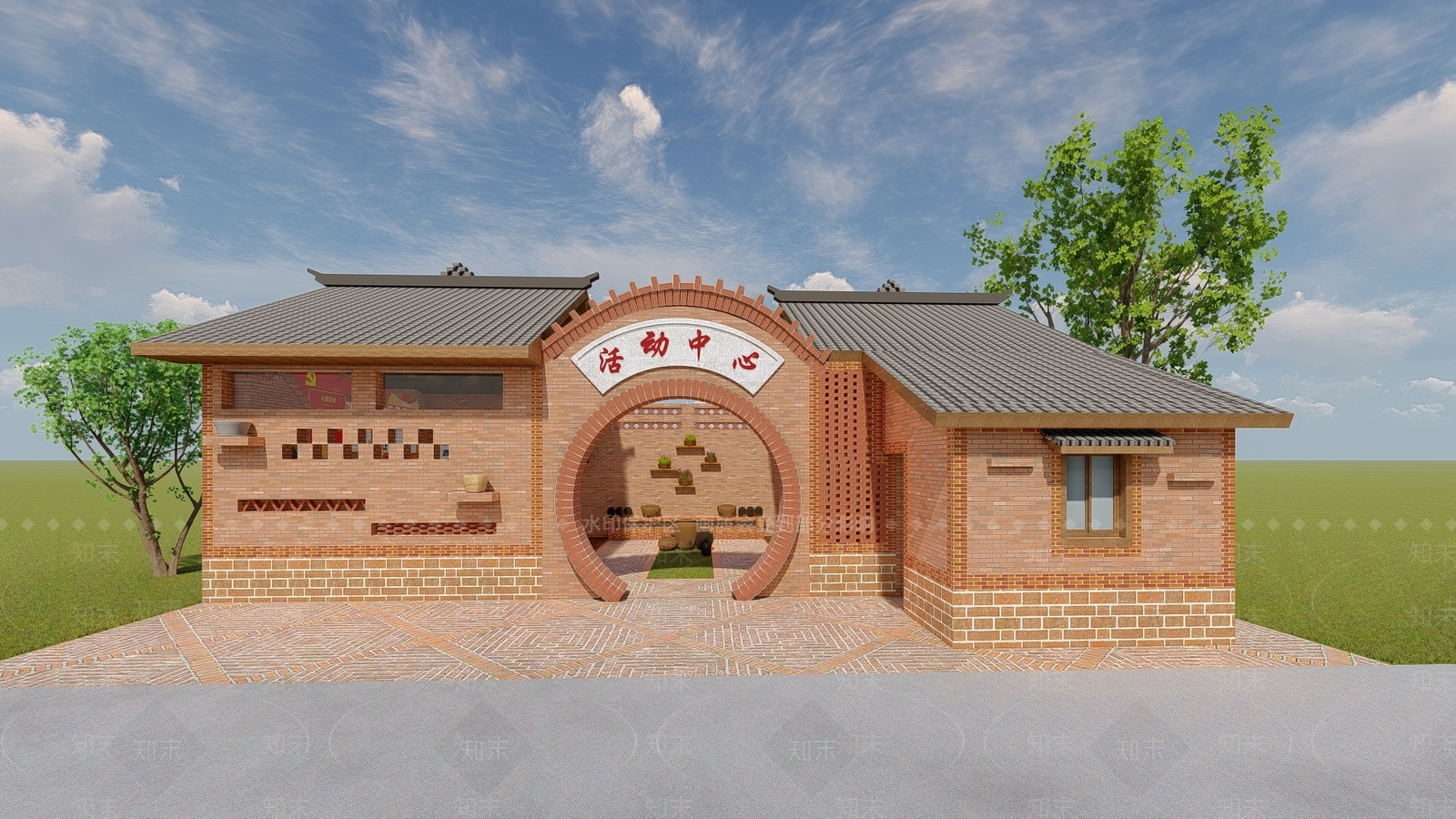 新中式党建办公室SU模型下载【ID:1140566790】