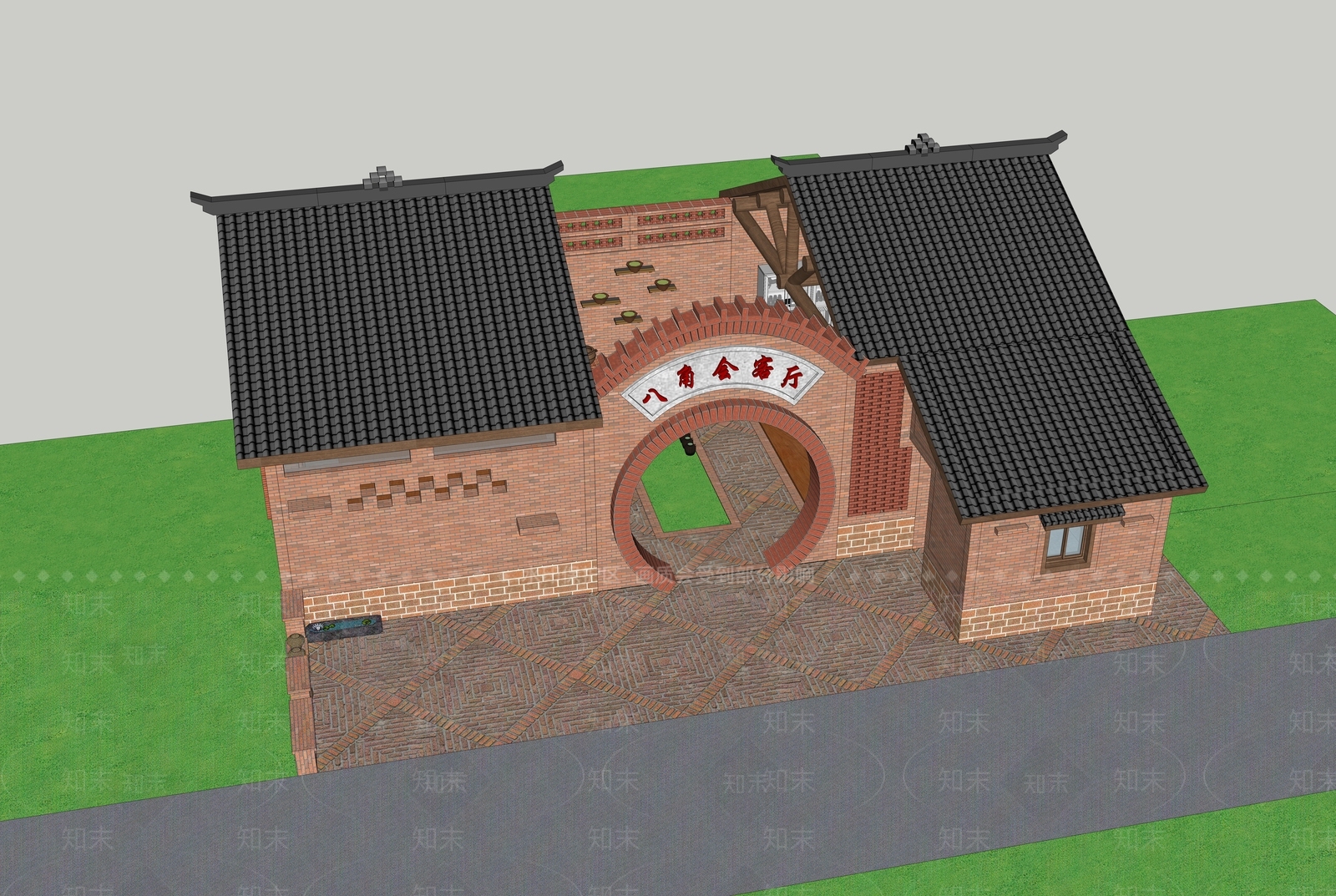 新中式党建办公室SU模型下载【ID:1140566790】