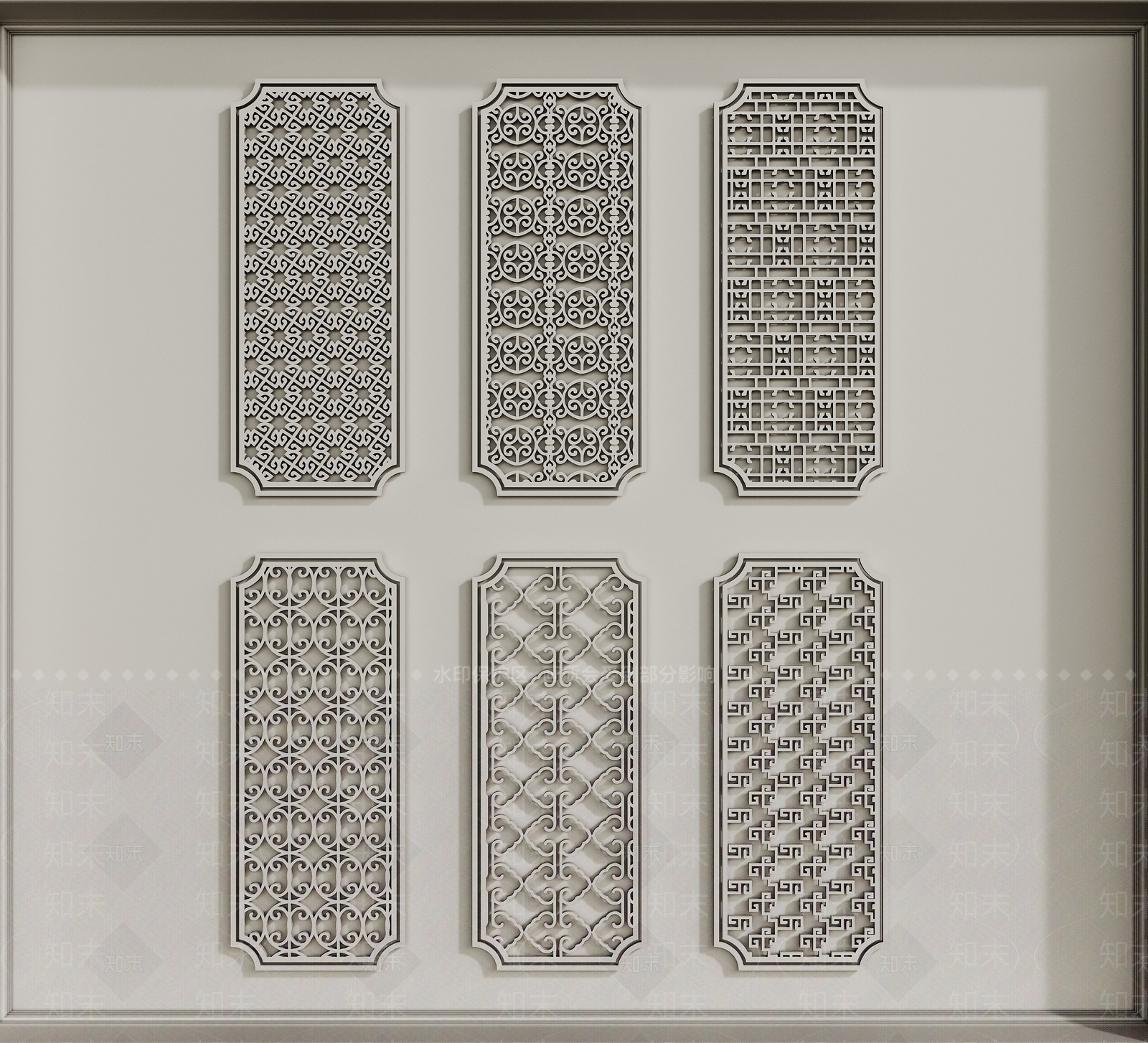 中式雕花隔断SU模型下载【ID:1140568432】