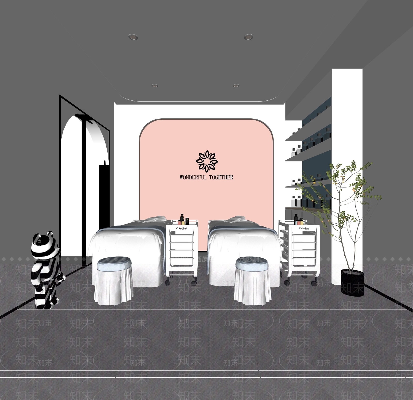 北欧美容SPA会所SU模型下载【ID:1140569034】