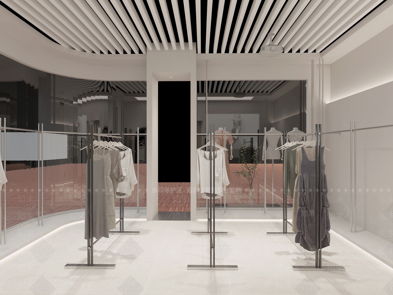 侘寂风简约女服装店3D模型下载【ID:1140569196】