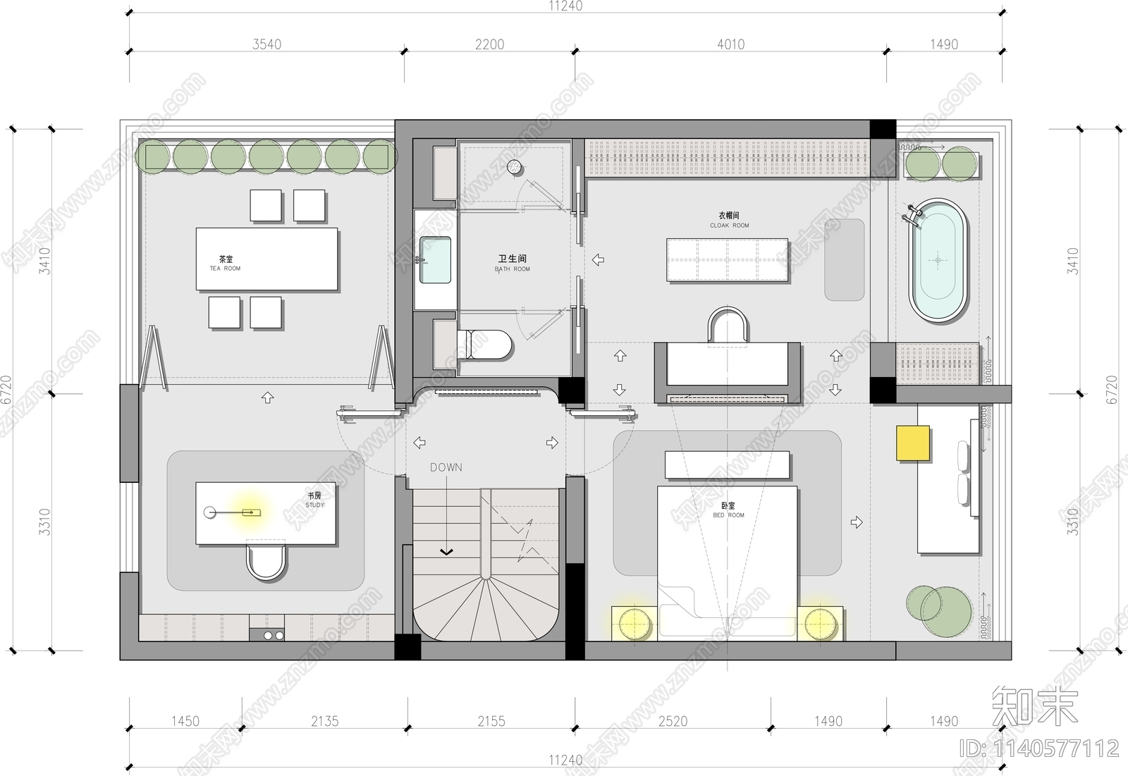 别墅家装平面布置图施工图下载【ID:1140577112】
