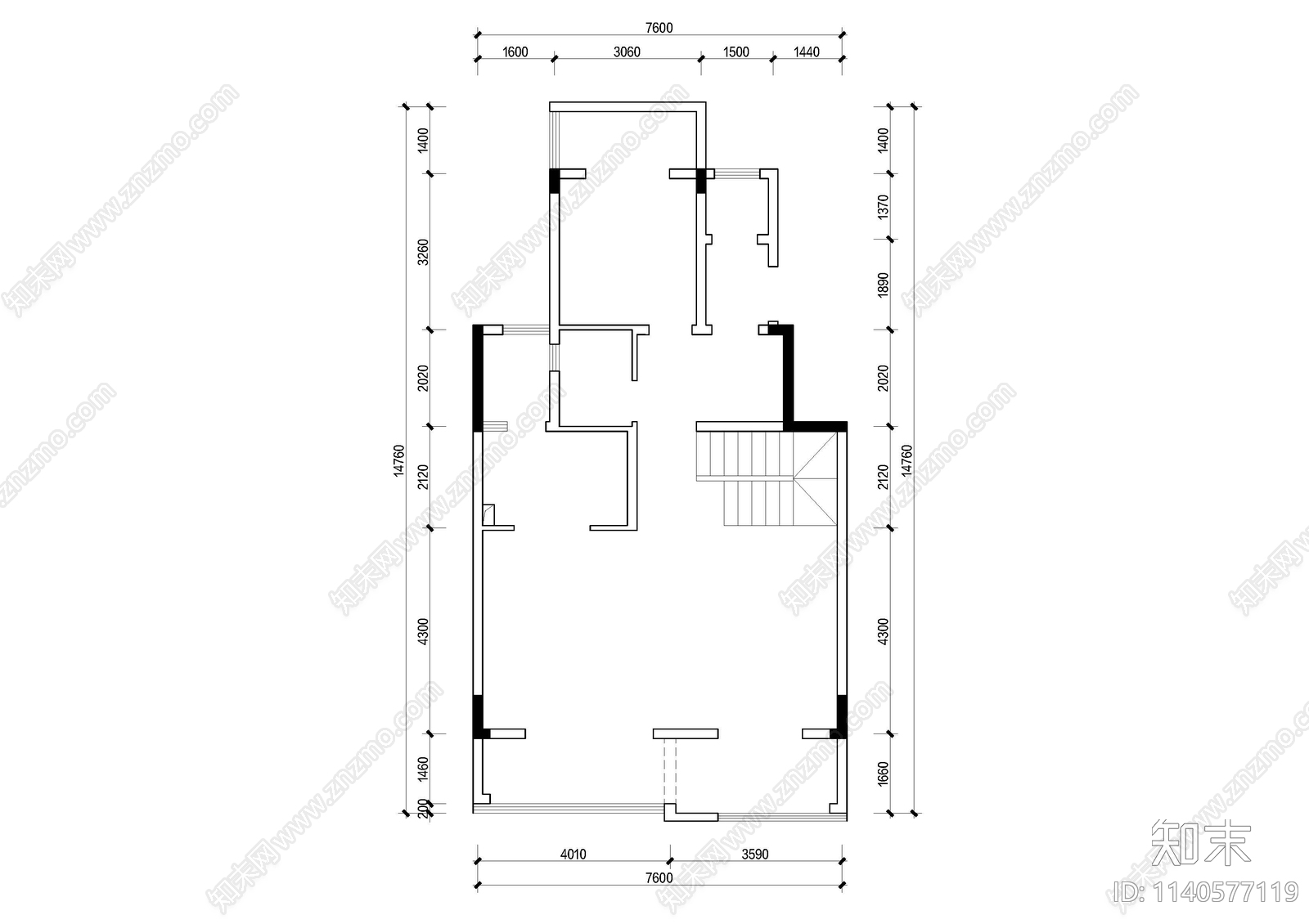 别墅家装平面布置图施工图下载【ID:1140577119】