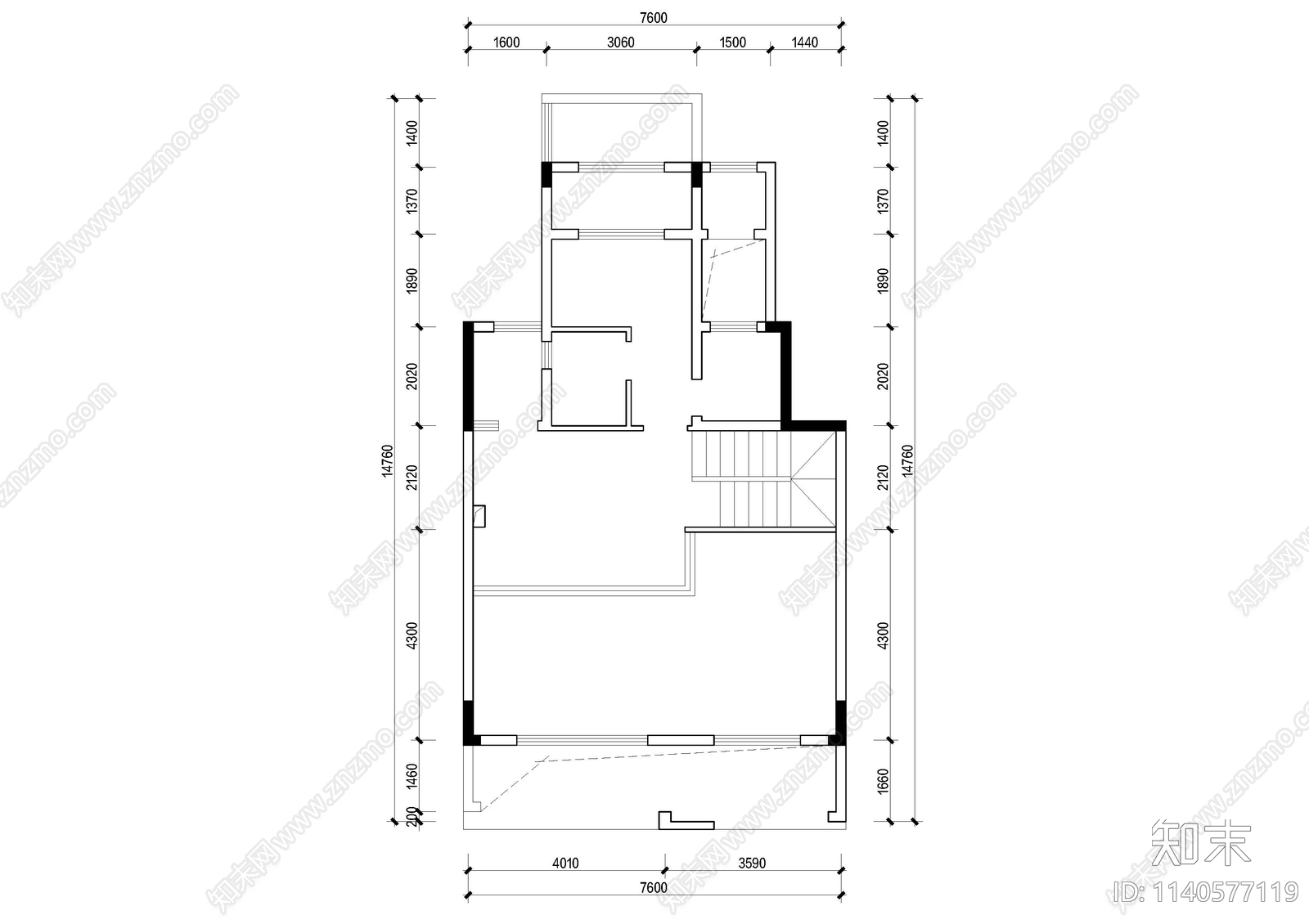 别墅家装平面布置图施工图下载【ID:1140577119】