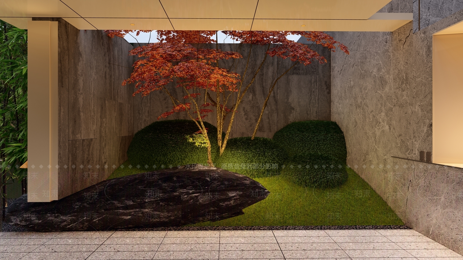 新中式庭院造景SU模型下载【ID:1140646613】