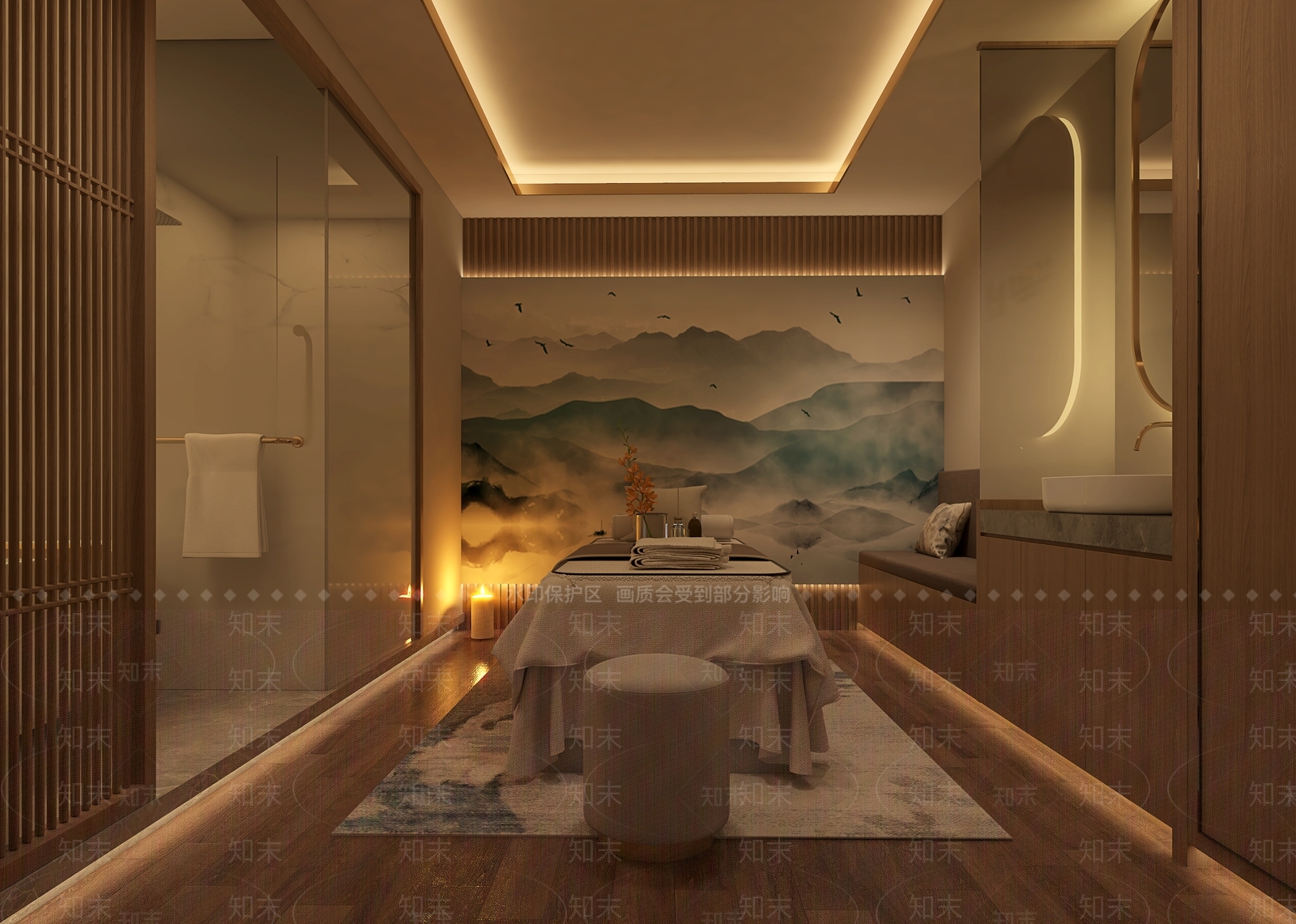 新中式SPA会所SU模型下载【ID:1140584846】