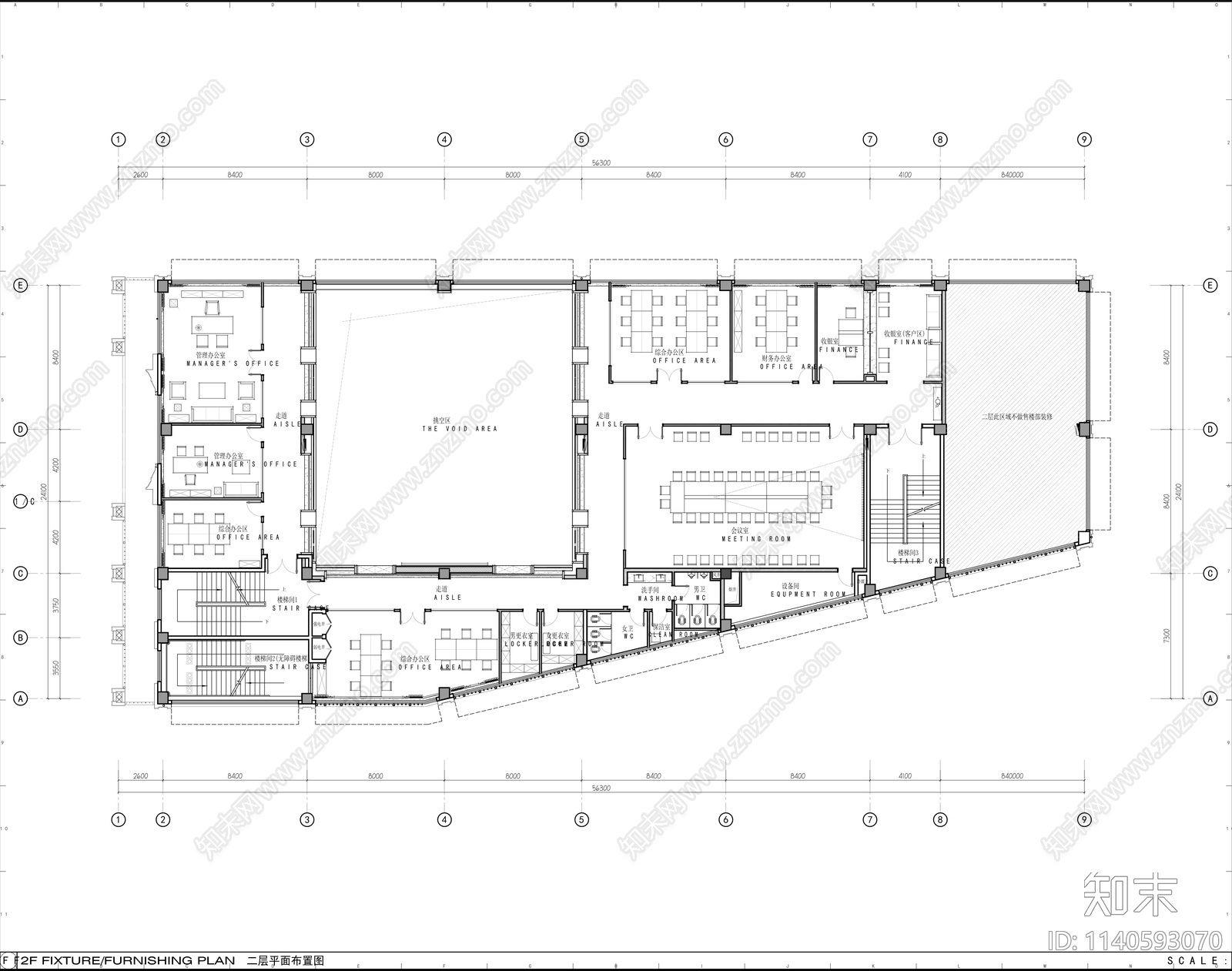 高邮售楼中心室内装修cad施工图下载【ID:1140593070】