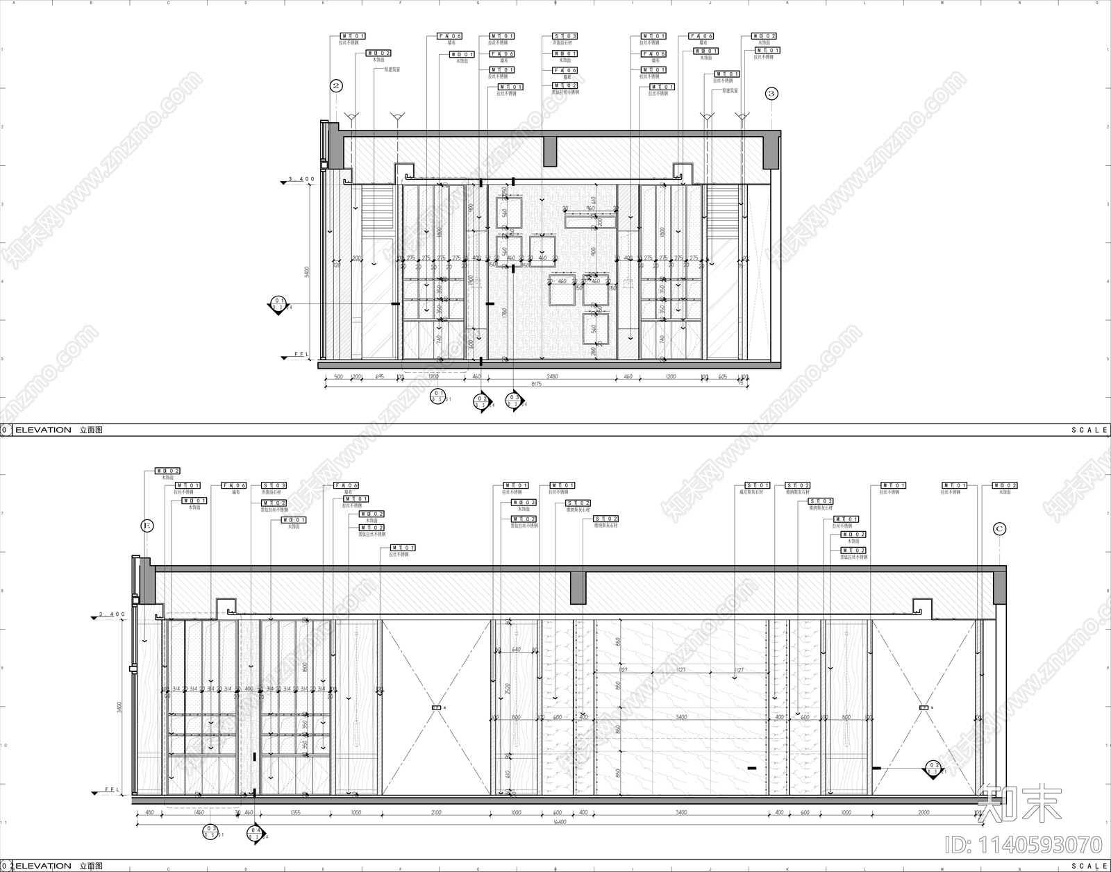 高邮售楼中心室内装修cad施工图下载【ID:1140593070】