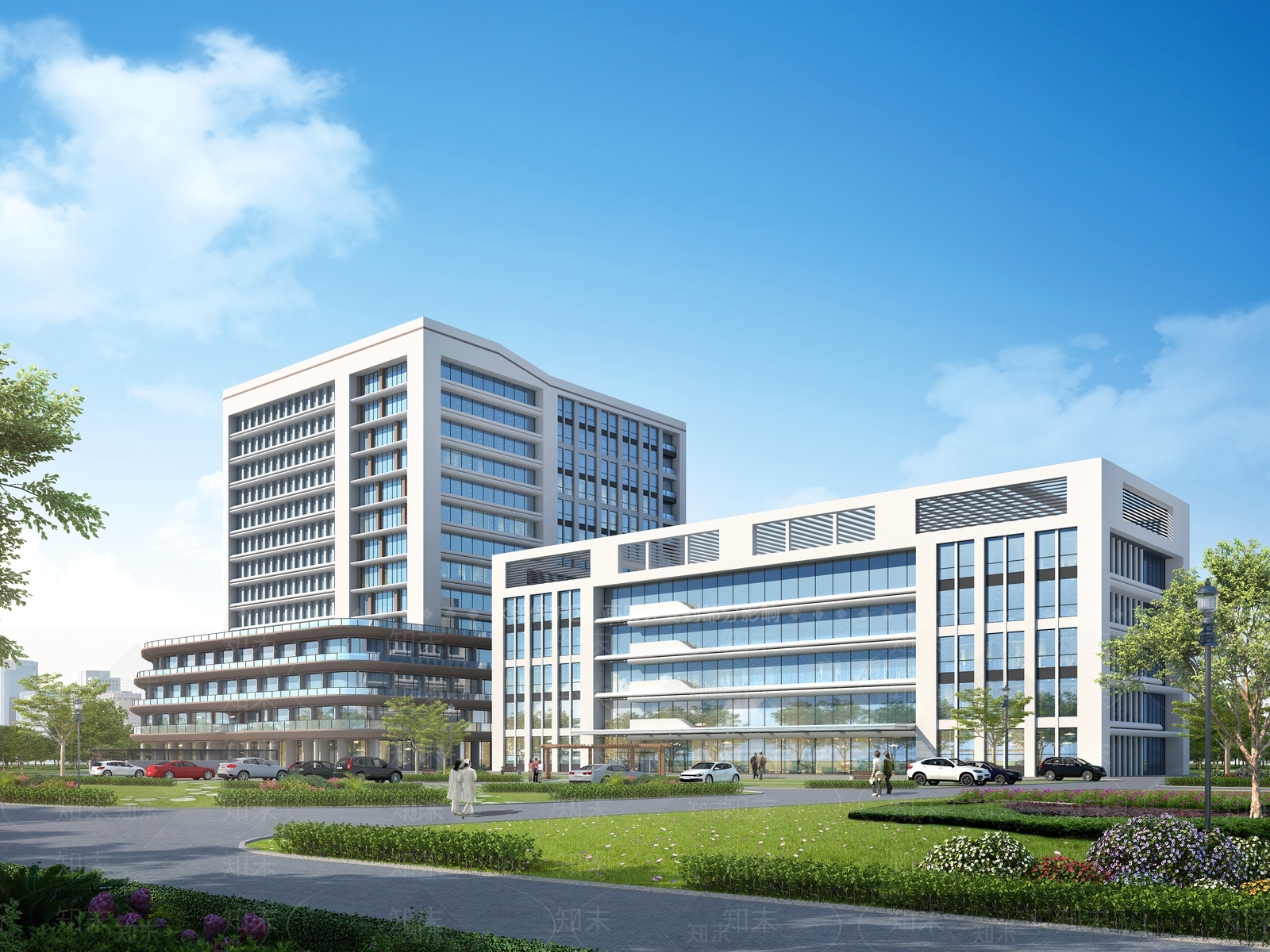 现代医院建筑外观3D模型下载【ID:1140596389】