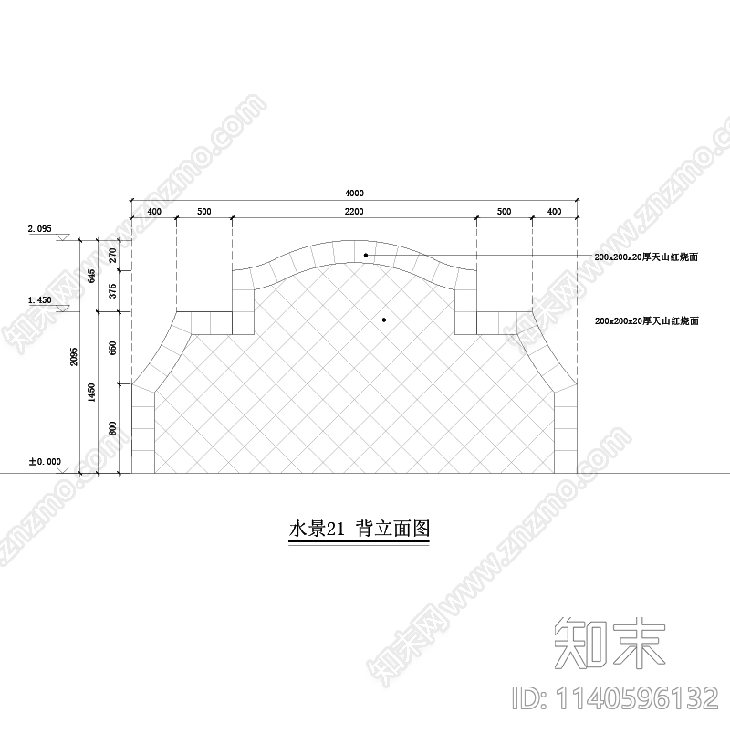 欧式水景墙cad施工图下载【ID:1140596132】