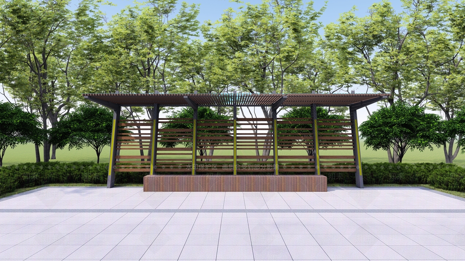 现代廊架SU模型下载【ID:1140597113】