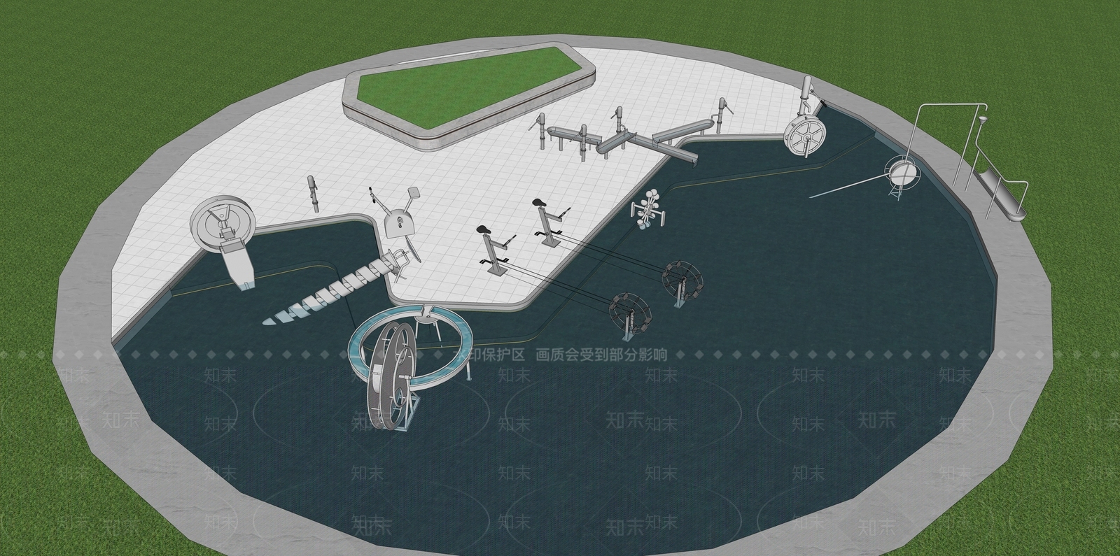 现代儿童游乐区SU模型下载【ID:1140597504】